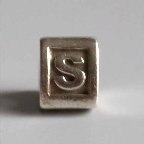 Pandora Authentic 925 Ale Sterling Silver Triangle with “S” Charm. - Picture 1 of 7
